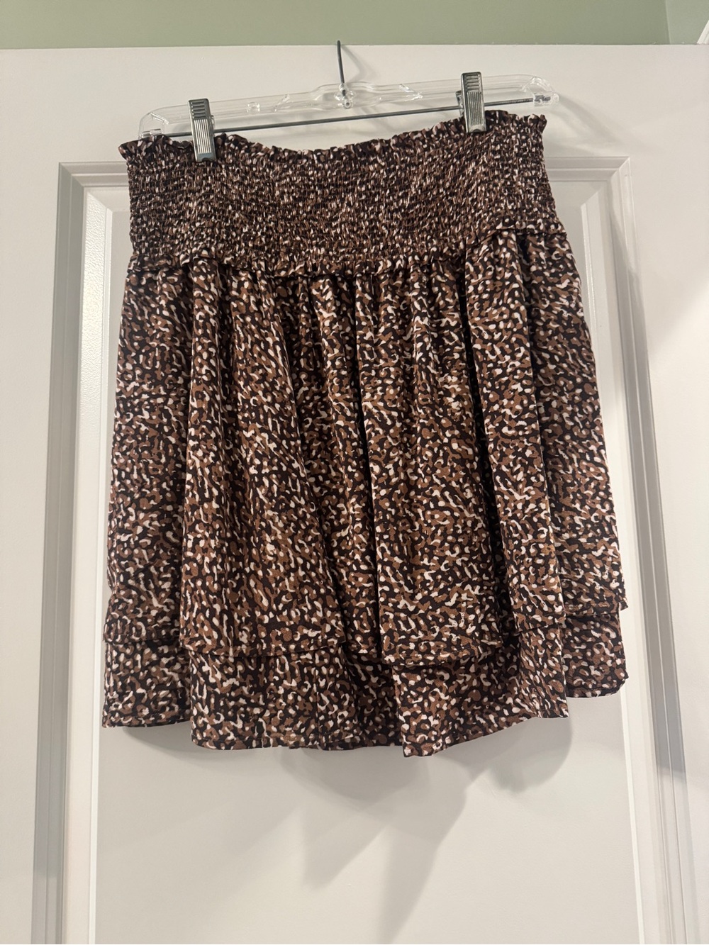 Rails Brown Printed Tiered Mini Skirt